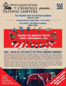 OACDL 2015 DUI seminar brochure page 1